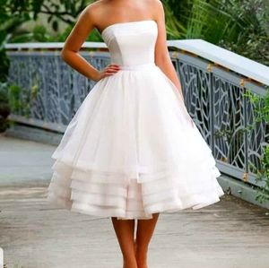 Tea Length Tulle Wedding Dress